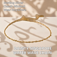 Bracelet tennis délicat en argent sterling 925 plaqué or, motif vague d'eau de Singapour, bijou minimaliste polyvalent