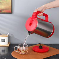 Bouilloire Électrique Portable Sans Fil en Acier Inoxydable 2,2 L avec Contrôle de Température et Arrêt Automatique pour Maison et Voiture