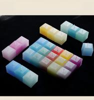 Bougie parfumée artisanale en cire de soja en forme de cube coloré, parfum lavande Bluebell, ornement d'aromathérapie pour anniversaire/fêtes