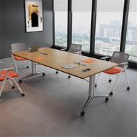Table de conférence moderne, portable et pliable en bois pour le bureau, la maison, l'école