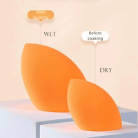 Éponge de maquillage en forme d'œuf, forme goutte d'eau, polyuréthane hydrophile, outil de maquillage lavable, houppette à poudre, vente en gros