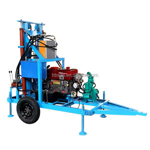 수제 정원 관개 150m 30HP 디젤 유압 미니 바퀴 트레일러 진흙 펌프 물 우물 드릴링 장비 기계 - Product Image 1