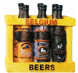 Resin 3D refrigerator magnet Belgian beer travel souvenir