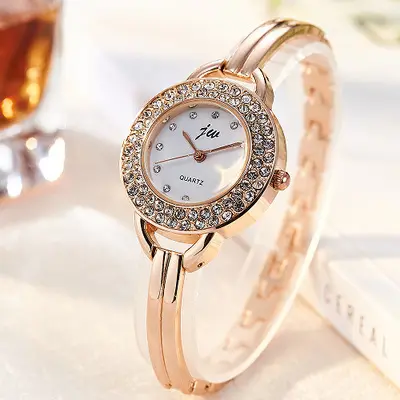 Fashion Women's Dress Watches Luxury Crystal Bracelet Quartz Wristwatch Watches Clock Women Rose Gold Slim Stone Watch Price