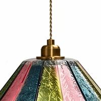 Luminaire suspendu en verre multicolore, base E26/E27, 110-220V, décoration artistique, lampe suspendue au plafond pour table à manger