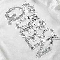 Kaos Oblong Pria Lengan Pendek Ukuran Besar dengan Sablon Huruf Grafis, Logo Custom 3D Embossed Rhinestone