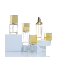 Fancy Circle Bouteilles de testeur de parfum en verre 15ml 20ml 30ml Tailles Golden Cap pour Oud Oil Luxury Skin Care Serum Cosmetics Container