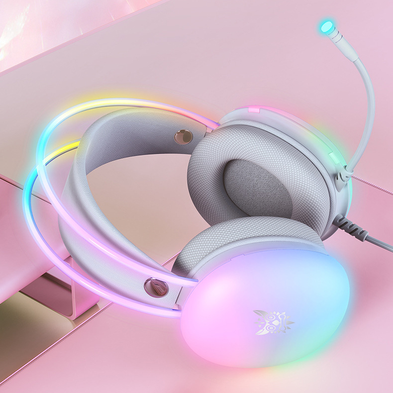 鬼熊 X25 オーバーイヤー ガールズ RGB ゲーミングヘッドホン サウンド