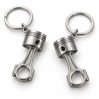 Porte-clés en métal personnalisé avec logo, en forme de piston de moteur, cadeau promotionnel en gros, fournisseur OEM en vrac, fabricant premium