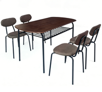 Ensemble de salle à manger simple avec table en MDF+PVC et 4 chaises, pour intérieur, modèle DS-116-E