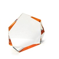 Trophée en verre de cristal de réflexion prix K9 optique personnalisé trophée sculpté avec cadeau de poignée de visage de couleur