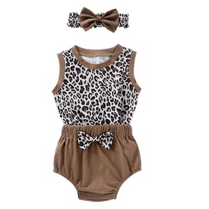 Short SLeeve T-Shirts and <b>Skirts</b> Baby Clothes Sets Knitted Leopard Casual Children Girls Summer Clothing Sets - Product Image 6