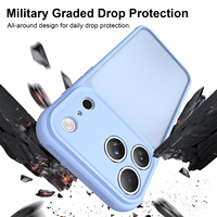 Coque de téléphone antichoc bleu clair pour iPhone 18 Pro Max, coque de protection anti-chute givrée pour iPhone 18 Duo