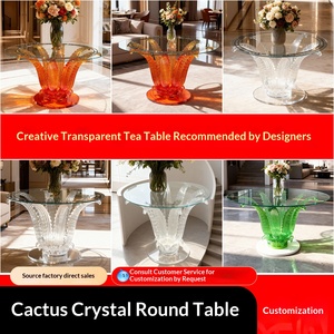 Support à fleurs pour hall d'hôtel, décoration de table d'entrée, support à fleurs en verre transparent, style luxe léger - Product Image 3