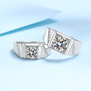 1克拉2克拉提案配件精品珠宝男女手指承诺925纯银结婚含沙石戒指 - Product Image 2