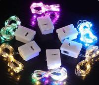 Lampu Tali Kawat Tembaga Mini LED dengan Kotak Putih, 3 Mode Lampu Peri Berkedip untuk Dekorasi Buket DIY Pesta Pernikahan.
