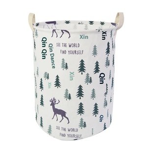 Panier à linge pliable en coton et lin Tianshan Shandong, modèle 20241216-2, sac de rangement pour la maison et l'hôtel, pour laver le linge sale - Product Image 1