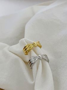 Dylam Fashion Minimalist 925 <b>Sterling</b> <b>Silver</b> Rhodium 18K Gold Plated <b>Adjustable</b> Bow Tie Polish Resizable Women <b>Rings</b> - Product Image 4