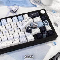 Keycaps Polka Dot Garam Laut PBT 150 Tombol Profil Cherry/SOA untuk MX Switch GH60/GK61/GK64/84/87/96/104/108/980 Keyboard Mekanik