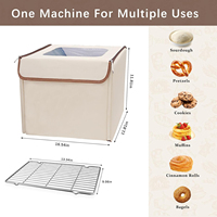 Récipient d'épreuvage électrique avec support en métal Contrôle de la température Minuterie 48H Boîte d'épreuvage de pain pliante pour levain