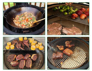 Expansor de cocina de acero inoxidable Auplex, medio deflector de calor, accesorio para barbacoa Kamado, sistema eficiente de división <span class=keywords><strong>Conquer</strong></span>, Material metálico - Product Image 6