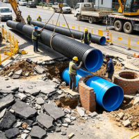 Tuyau de drainage corrugué à double paroi en PEHD DN500 DN600 DN800, grand diamètre, pour caniveau souterrain, fourni directement par l'usine