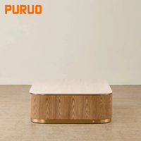 Table basse carrée en bois brun rétro, mobilier de salon moderne et minimaliste, bois massif, écologique, durable, sans formaldéhyde