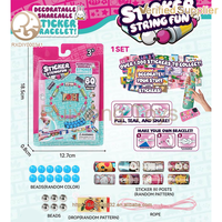 Kit de fabrication de bijoux décorables pour enfants, bracelet à autocollants à partager, ensemble de beauté, jouet portable, jeu Stringfun pour filles, bâtonnets de maquillage en plastique