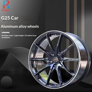Jante en alliage d'aluminium pour voiture G25, assurance qualité, grande quantité, excellent <span class=keywords><strong>prix</strong></span>, quatre roues, PCD 105-120, ET40, multi-rayons, jante noire - Product Image 1
