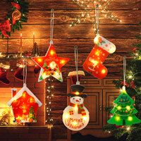 Panneau lumineux LED de Noël coloré à suspendre, plaque décorative lumineuse avec divers motifs de Noël pour la décoration de fêtes à domicile