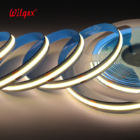 Bande lumineuse LED COB supérieure non étanche, fil de cuivre plaqué or pur à 99,99 %, support en cuivre, PCB 3 oz, IRC≥90, garantie 5 ans