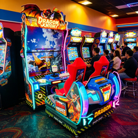 Machine de jeu de tir interactive éducative multijoueur à monnayeur avec lumières clignotantes, modèle Leon Dragon Knight pour