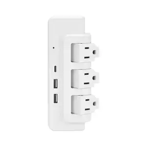 OSWELL 3 way power adapters socket 3 usb electrical flexible usb c usb charger wall sockets