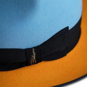 Blue <b>Fedora</b> <b>Hat</b> Wool Blend Gentleman Bow Tie Brim <b>Hat</b> Dress Accessory for Casual Party Travel - Product Image 4