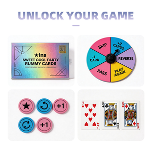 Cartes de Rummy Modernes et Tendance <span class=keywords><strong>pour</strong></span> Soirées, avec Boîte Holographique, Jeu <span class=keywords><strong>pour</strong></span> Adultes, Durables, Écologiques, Cartes à Jouer Personnalisées - Product Image 3