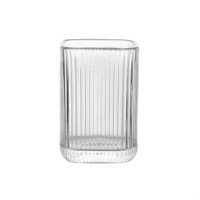 Verre à boire carré texturé martelé de 190 ml, motif nid d'abeille, transparent, pour eau, jus et cocktails
