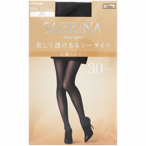 Gunze 30D Noir Sheer Collants Taille ML - Product Image 1