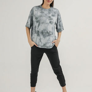 Nueva Moda, Camisetas Holgadas de Verano para Mujer, 100% Algodón Orgánico, Transpirables, Ropa Casual, Hombros Caídos, Logotipo Personalizado, Pedido al por Mayor - Product Image 2