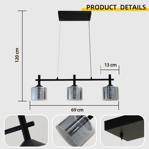 Lámpara Colgante Lineal Cuadrada Moderna de Lujo, Iluminación para el Hogar, E12 E14, Lámpara de Araña de Vidrio para Cocina, Comedor, Bar, Hotel, Sala de Estar - Product Image 4