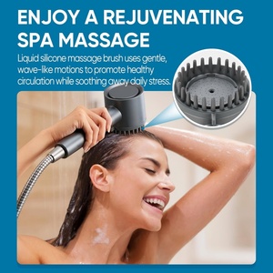 Pommeau <span class=keywords><strong>de</strong></span> douche haute pression turbo réglable, design moderne et minimaliste, installation murale - Product Image 2
