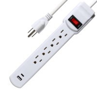 Nema Power Strip Board 4 outlet soket ekstensi dengan pengisian USB
