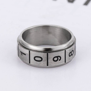 Retro Style <b>Titanium</b> Steel Rotating <b>Ring</b> With Arabic Numerals Unisex Fashion Jewelry Gift For Men And Women - Product Image 4