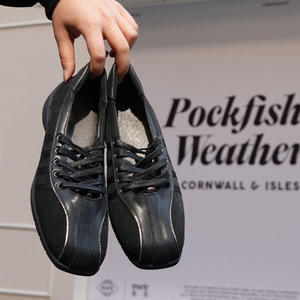 Zapatos Planos de Cuero Genuino Estilo Británico para Mujer 2026, con Suela Gruesa y Tacón Ancho, con Cordones, Casuales, Tipo Bailarinas - Product Image 1