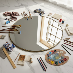 <span class=keywords><strong>Miroir</strong></span> <span class=keywords><strong>mural</strong></span> rustique à cadre en métal doré, <span class=keywords><strong>miroir</strong></span> rond <span class=keywords><strong>très</strong></span> <span class=keywords><strong>grand</strong></span> bord - Product Image 6