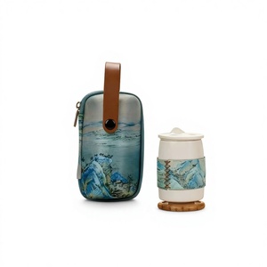 Taza de Cerámica para Preparar Té con Tapa y Filtro, Separador de Té y Agua, Caja de Regalo, Nuevo Estilo Chino, Inspirado en Ríos, para Maestros y Padres - Product Image 1