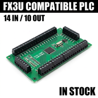 FX3U-24MR FX3U-24MT PLC Papan Kontrol Industri 14 Input 10 Output 6AD 2DA RS485 RTC Modbus Kompatibel dengan FX3U 24VDC Pemasangan Rel DIN