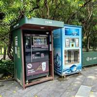 Distributeur d'eau froide purifiée par osmose inverse, machine de vente automatique avec paiement par pièces, carte et QR, solaire, antivol, 24h/24, pour la communauté, extérieur, avec lecteur de carte