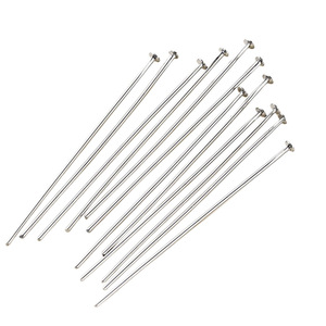 Agujas de cobre puro para bisutería, agujas en T con cabeza de bola para hacer pulseras, diseño cónico chapado en oro de 14 quilates - Product Image 2