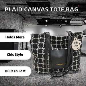 Sacs fourre-tout réutilisables lavables à la mode en gros pour femmes, petite capacité, sac à main tricoté imprimé - Product Image 2