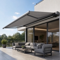 Auvent coulissant électrique rétractable pour jardin extérieur, structure métallique, protection personnalisée pour balcon, pare-pluie, imperméable, revêtement anti-UV